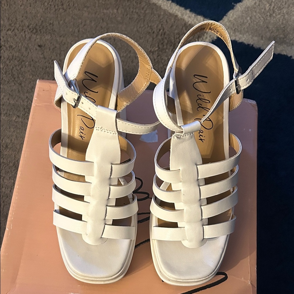 Wild Pair Strappy White Sandals